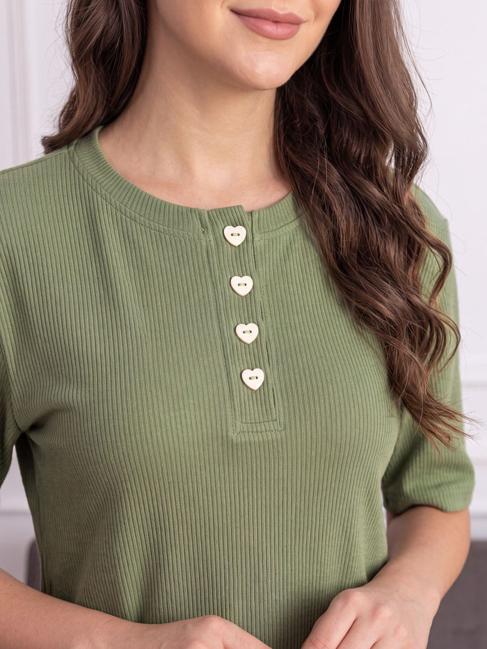 Women’s Premium Green Waffle Pyjama Set