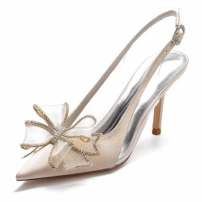 Womens Slingback Heels Bridal Party Pumps Formal Dress Shoes