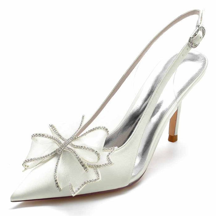 Womens Slingback Heels Bridal Party Pumps Formal Dress Shoes