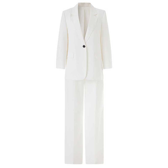 Women's Wide-Leg Pants suit 3 Pieces White Pantsuit For Wedding