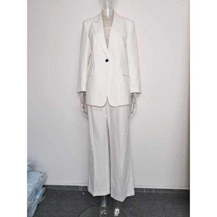 Women's Wide-Leg Pants suit 3 Pieces White Pantsuit For Wedding