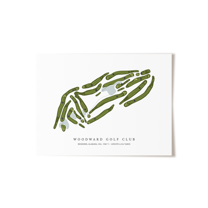 Woodward Golf Club | Golf Course Map | Unframed