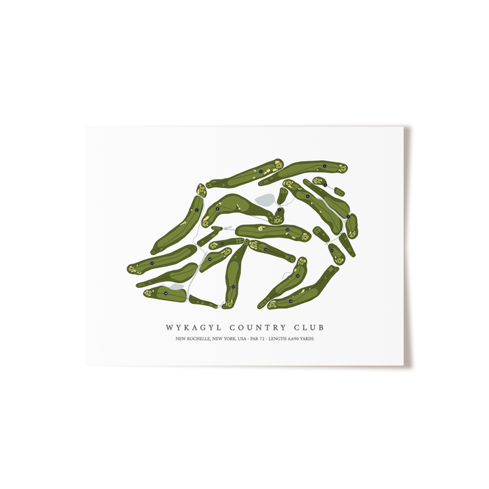 Wykagyl Country Club | Golf Course Map | Unframed