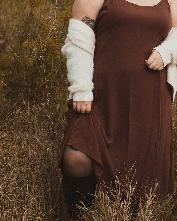 Yasameen Slip Dress in Chocolate - Laluxe Femme