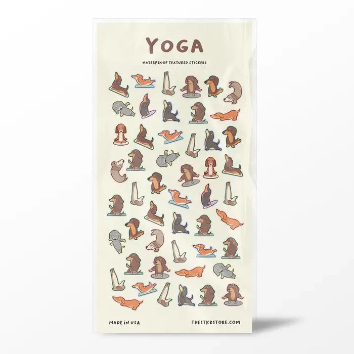 Yoga Dachshund Dog Sticker Sheet