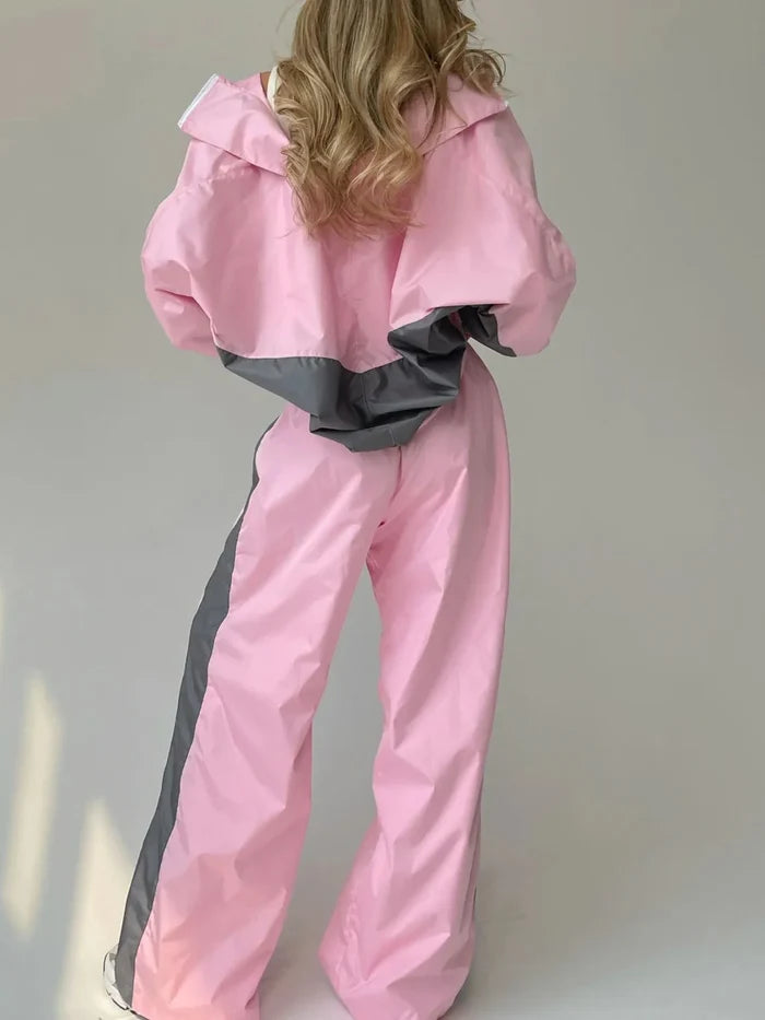 Zip Up Long Sleeve Top and Pants Set