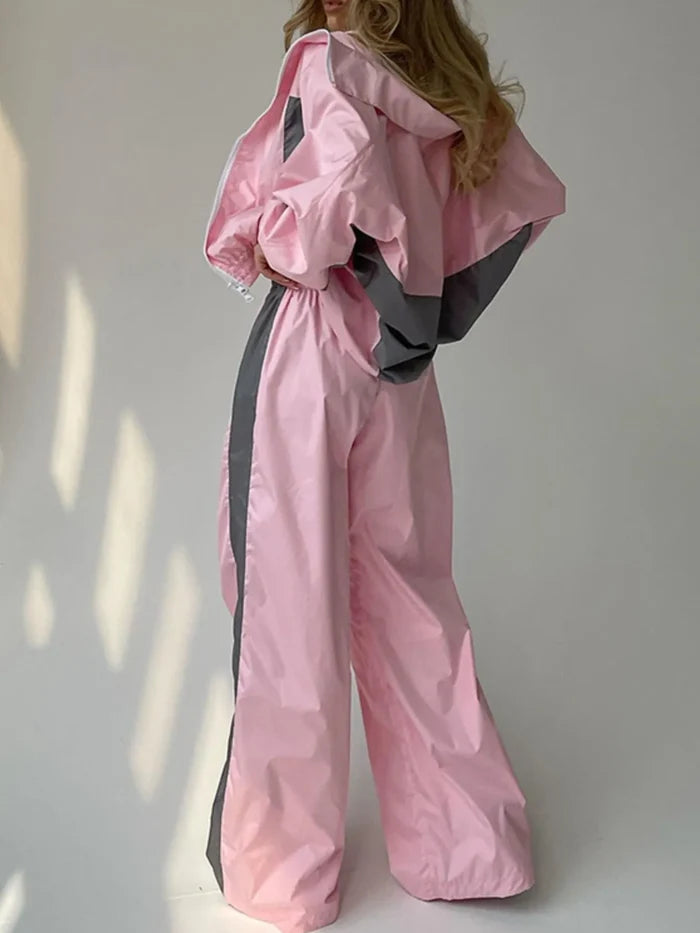 Zip Up Long Sleeve Top and Pants Set