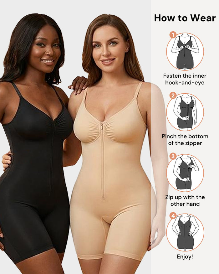Zip-Up Seamless Sculpting Shapewear Bodysuit